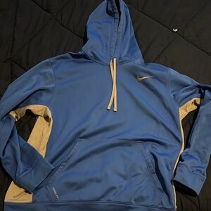 Nike Blue and Grey Therma-Fit Hoodie